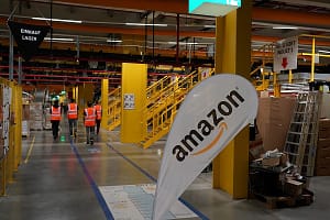 Amazon logistics center on Prime Day