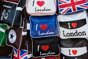 England, London, Camden, Camden Lock Market, Souvenir Bags