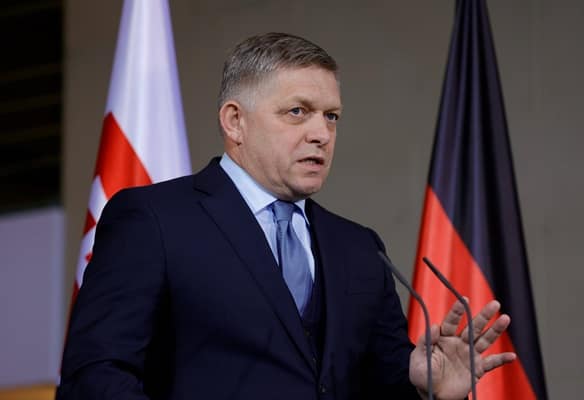 Robert Fico, Ministerpräsident der Slowakei, Deutschland, Berlin, Bundeskanzleramt, Pressekonferenz des BK und des Minis