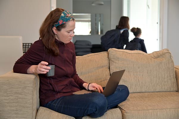 Working from home Mum and children Rafael Ben-Ari Avalon