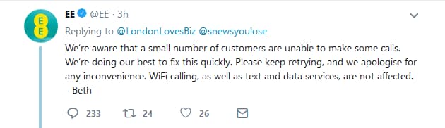 EE WiFi Calling Down—Customers Still Can't Dial
