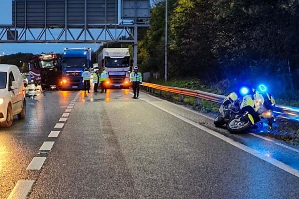 M25 Crash: Police Motorbike Rider Collides with Two Trucks After Responding to Just Stop Oil Protest