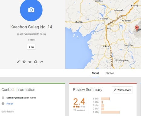 North Korean Gulags Spark Widespread Satire on Google Maps
