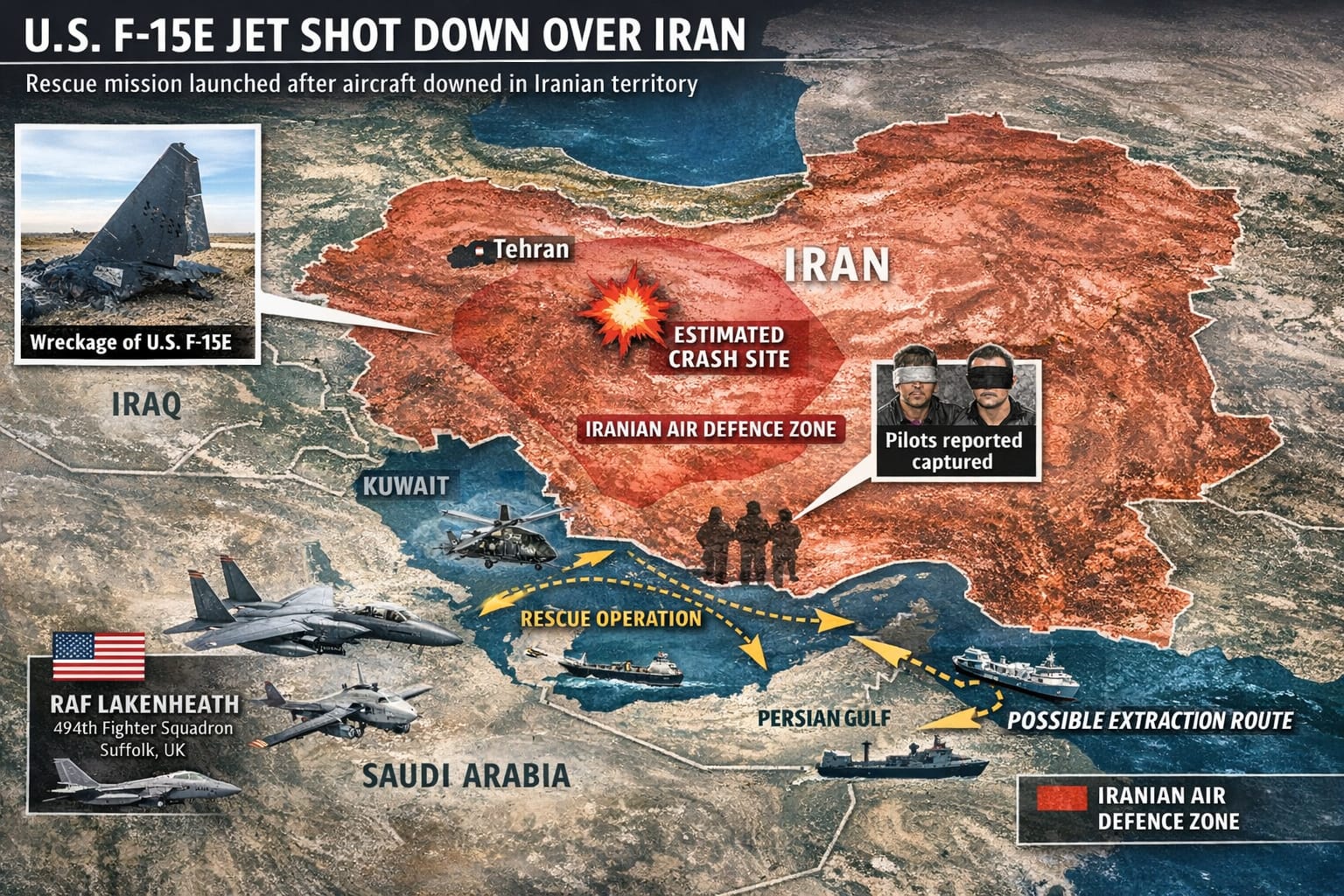 Footage shows US fighter jet being shot down as Iran ‘put bounty on pilots’ – London Business News | London Wallet