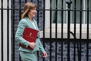 Chancellor Rachel Reeves with the Spending Review in Downing Street, London, UK
