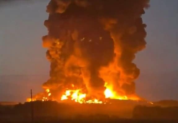 Inferno at Russian mega-warehouse as Ukraine's deep-strike campaign reaches new target