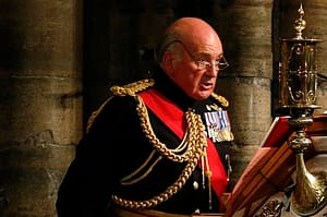 General The Lord Dannatt reads to the congregation during a candlelit vigil and prayer service to commemorate the centenary of the outbreak of the First World War at Westminster Abbey in London, Monday, Aug. 4, 2014.