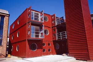 Modular accomodation made from converted shipping containers