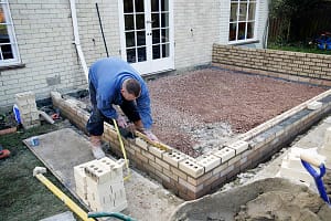 Step by step construction of a conservatory.