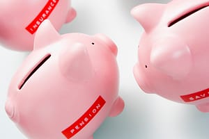 Pensions savings insurance piggybank