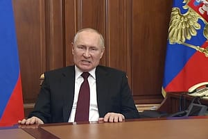 Vladimir Putin looking angry