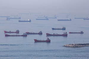 Ship traffic in the Istanbul Bosphorus, Turkey