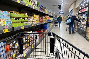 Shopping at the discount store.