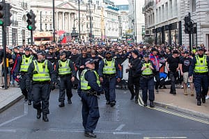 Crystal Palace fans march to Wembley ahead of Chelsea game
