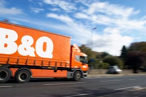 B&Q lorry on the road