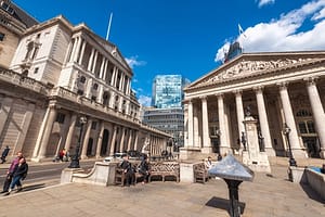 London, United Kingdom – May 12, 2019: The Royal Stock Exchange, London, England, UK. London, United Kingdom – May 12, 2