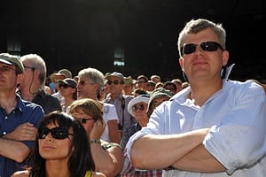 Adrian Chiles and girlfriend Christine Bleakey from The One Show,-The Ladies Singles Final, Serena WIlliams v Venus Williams.All England Tennis Championships, Wimbledon London, England.-4 July 2009