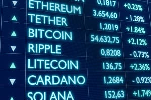 Crypto currencies like Bitcoin, Tether, Ripple and other on a trading screen. Frankfurt am Main, Hessen, Germany – Janua