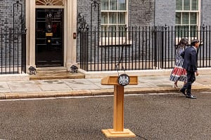 Outgoing British Prime Minister, Rishi Sunak, leaving No. 10 Downing Street, London, UK