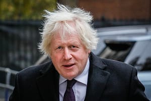 Boris Johnson in Downing Street ahead of the Cenotaph Remembrance Sunday ceremony, London, UK