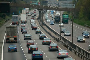 The M1 motorway in Leicestershire near to Leicester Forrest East services. April 2005