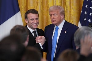 President Donald J Trump and President Emmanuel Macron of France hold a press conference