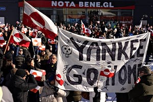 GREENLAND Protest demonstration at the USA’s consulate in Greenland