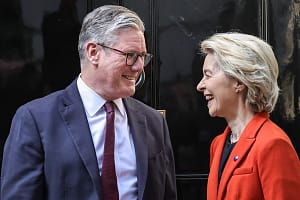 Ursula von der Leyen, European Commission President, meets Sir Keir Starmer in 10 Downing Street, London, UK