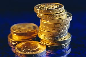 UK Pound coins PUBLICATIONxINxGERxSUIxAUTxONLY Copyright FraserxHall 645 3363