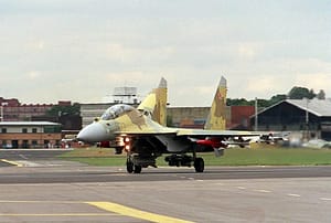 SUKHOI SU 30Russian Jet FighterSeen at the 1994 Farnborough International Air ShowCOMPULSORY CREDIT: UPPA/Photoshot PhotoUDW 008621/A-24 05.09.1994