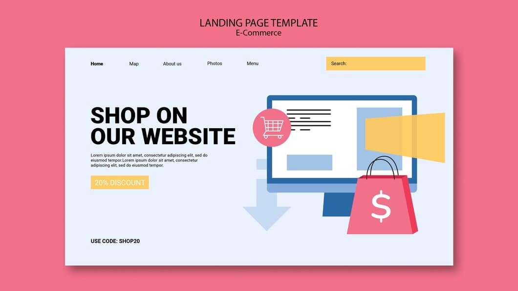 The Benefits of hiring a certified Shopify developer for your e-Commerce store Freepik e-commerce-flat-design-landing-page-template_23-2151267941